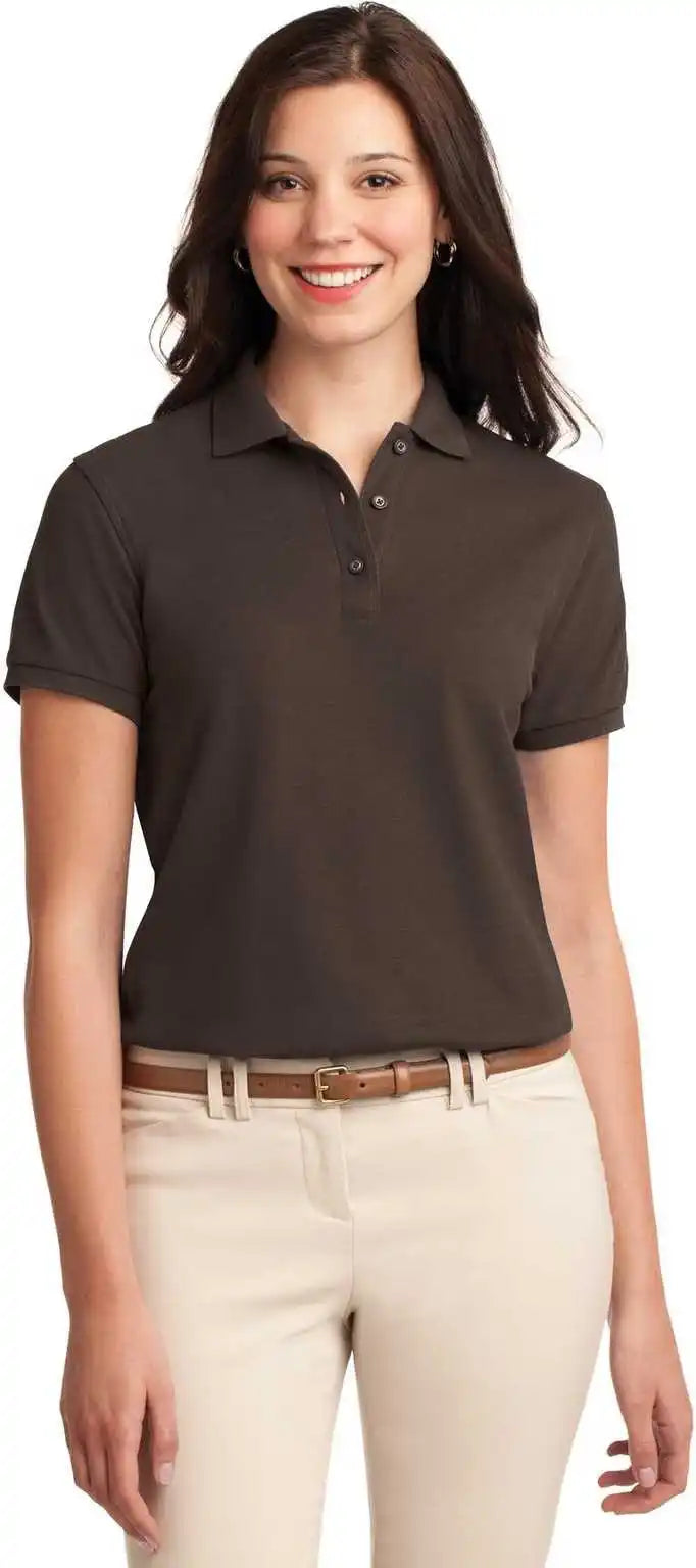 Port Authority L500 Ladies Silk Touch Polo Coffee Bean