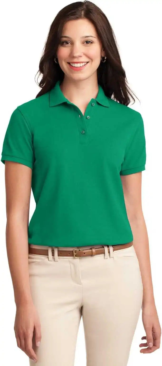 Port Authority L500 Ladies Silk Touch Polo Kelly Green