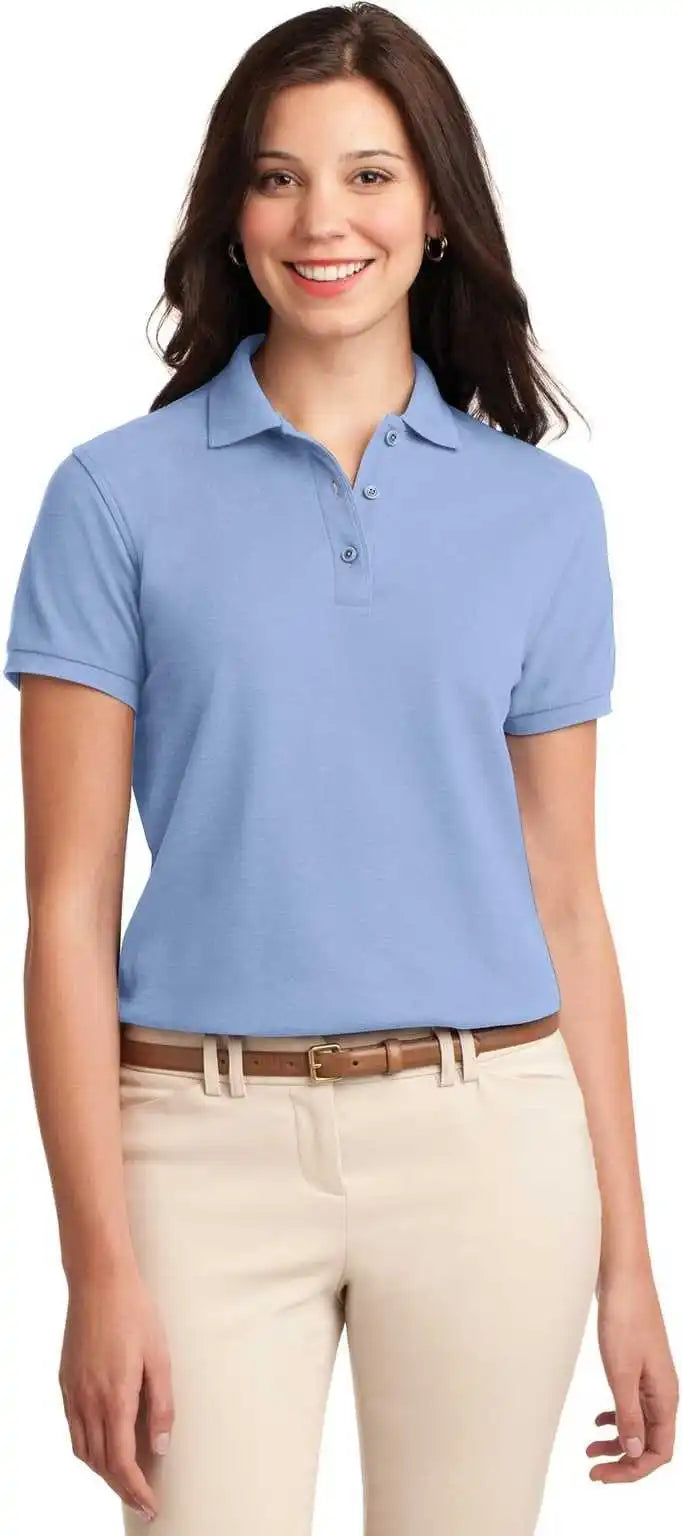 Port Authority L500 Ladies Silk Touch Polo - Light Blue