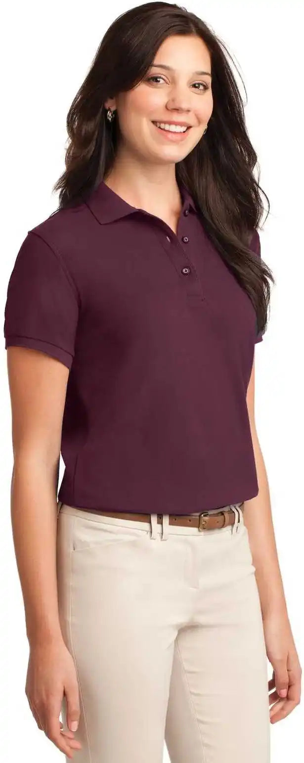 Port Authority L500 Ladies Silk Touch Polo Maroon