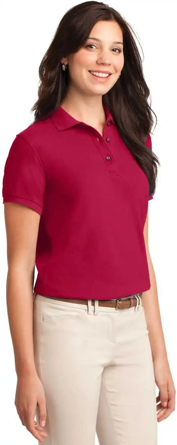 Port Authority L500 Ladies Silk Touch Polo Red