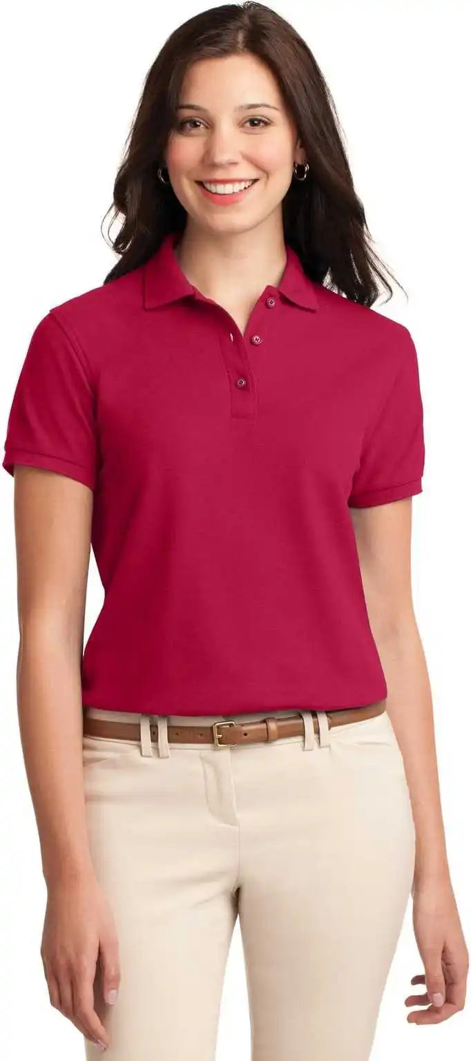 Port Authority L500 Ladies Silk Touch Polo Red