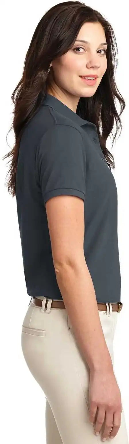 Port Authority L500 Ladies Silk Touch Polo Steel Gray