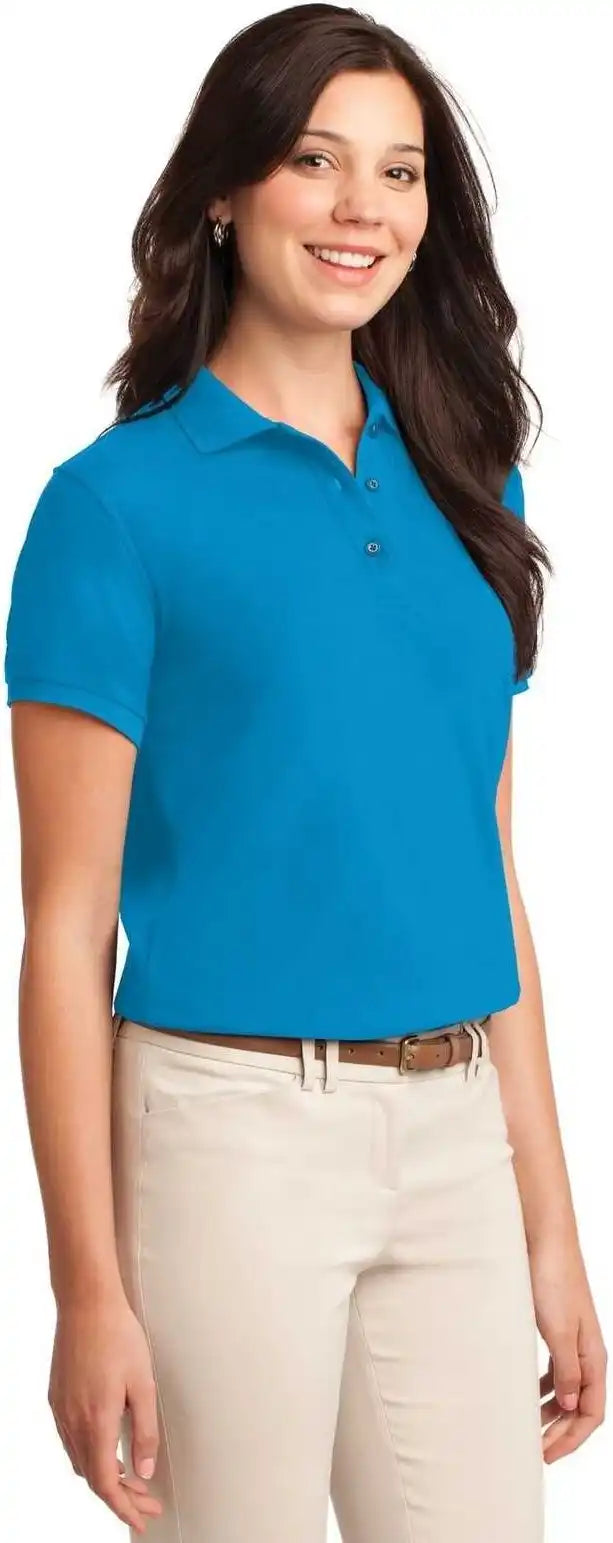 Port Authority L500 Ladies Silk Touch Polo Turquoise