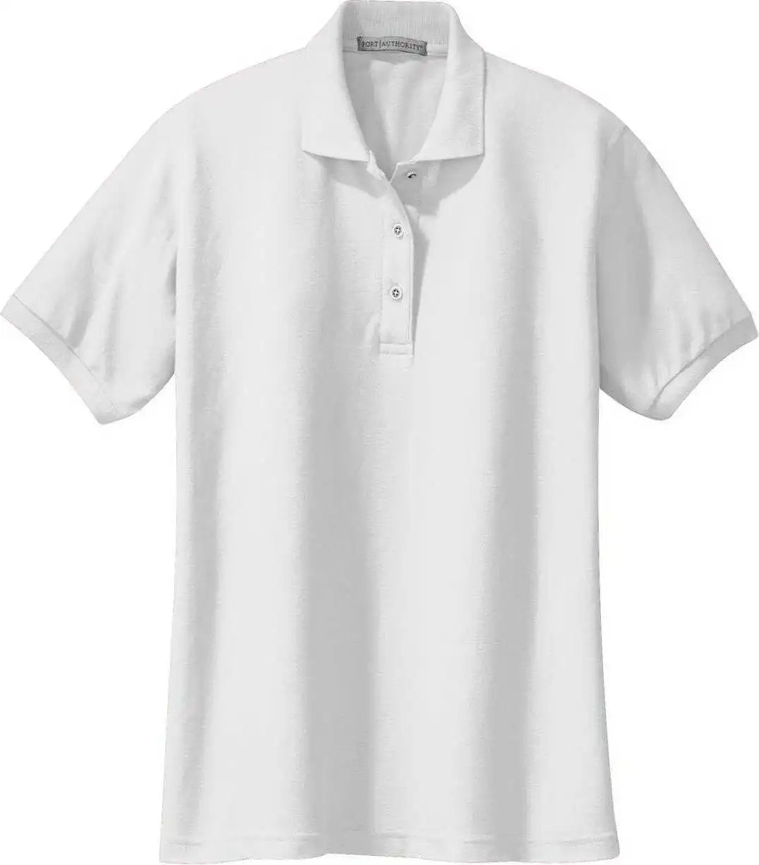 Port Authority L500 Ladies Silk Touch Polo White