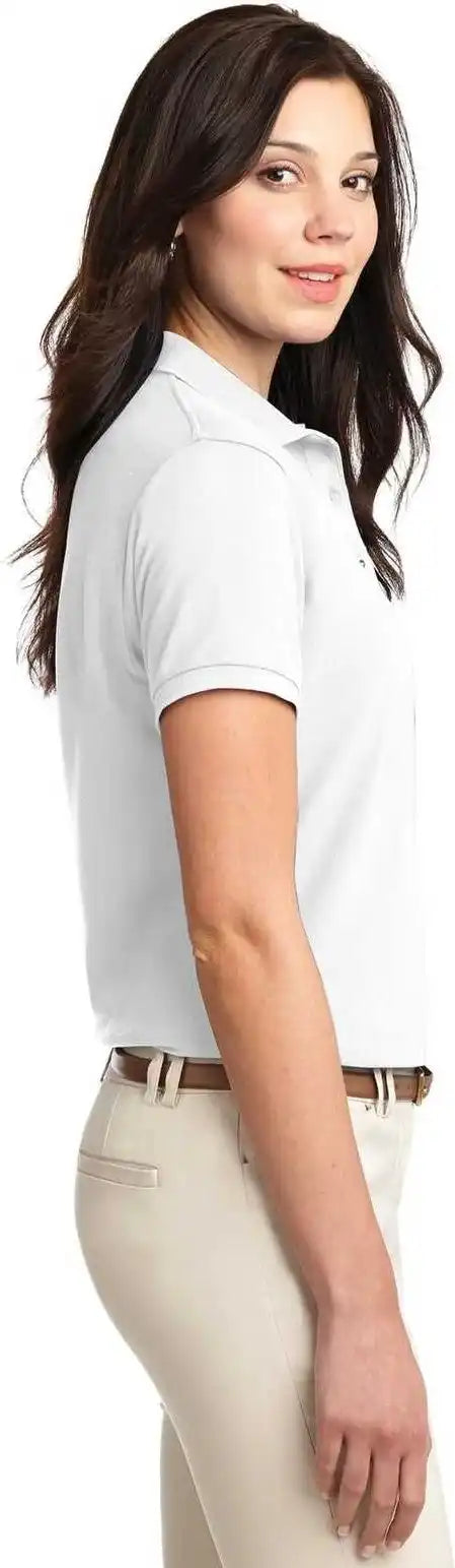 Port Authority L500 Ladies Silk Touch Polo White