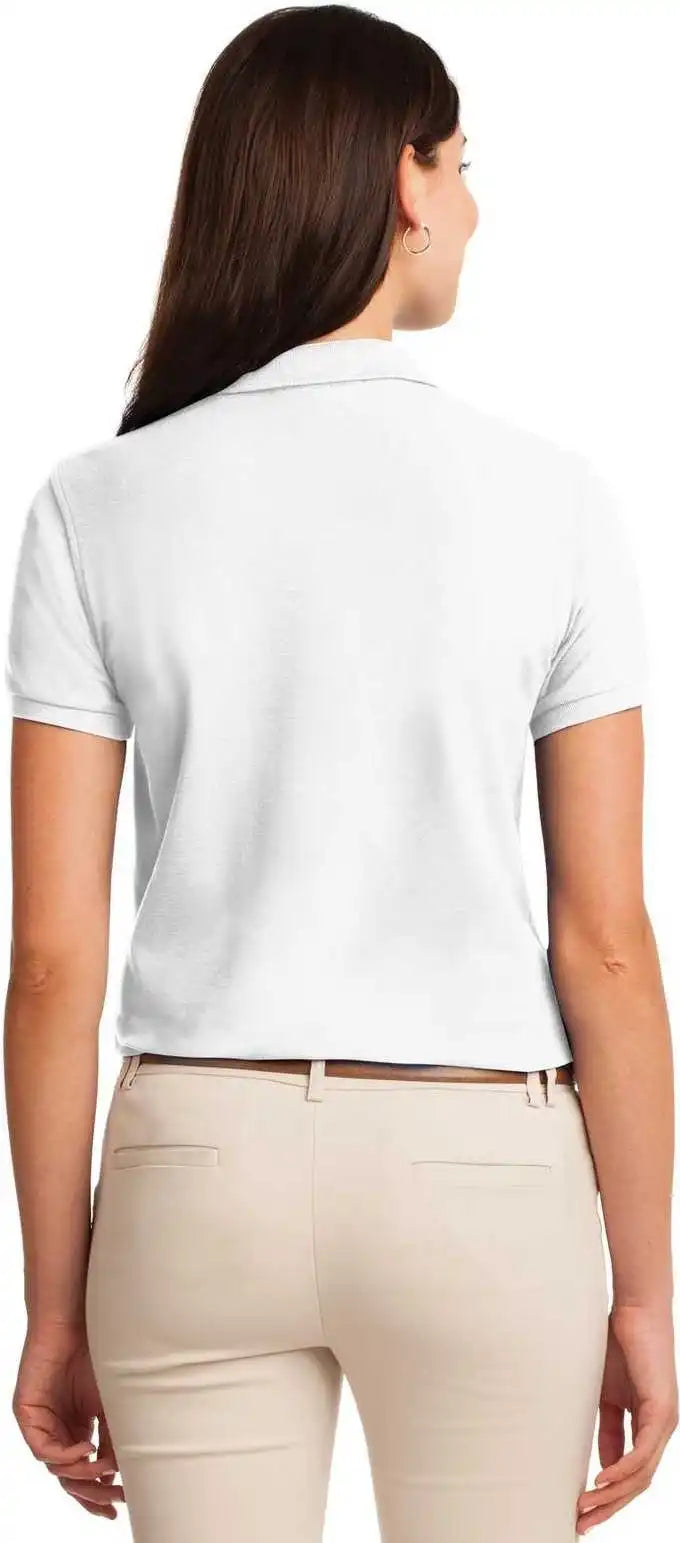 Port Authority L500 Ladies Silk Touch Polo White