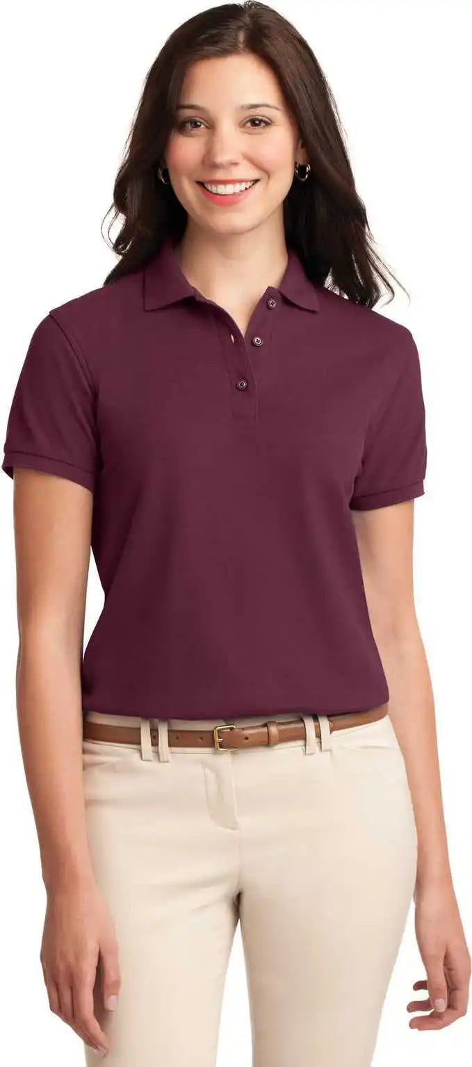 Port Authority L500 Women’s Silk Touch Polo - Burgundy