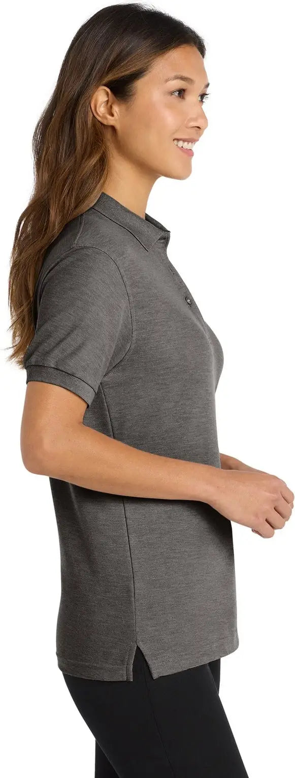 Port Authority L500 Women’s Silk Touch Polo - Charcoal Heather Gray