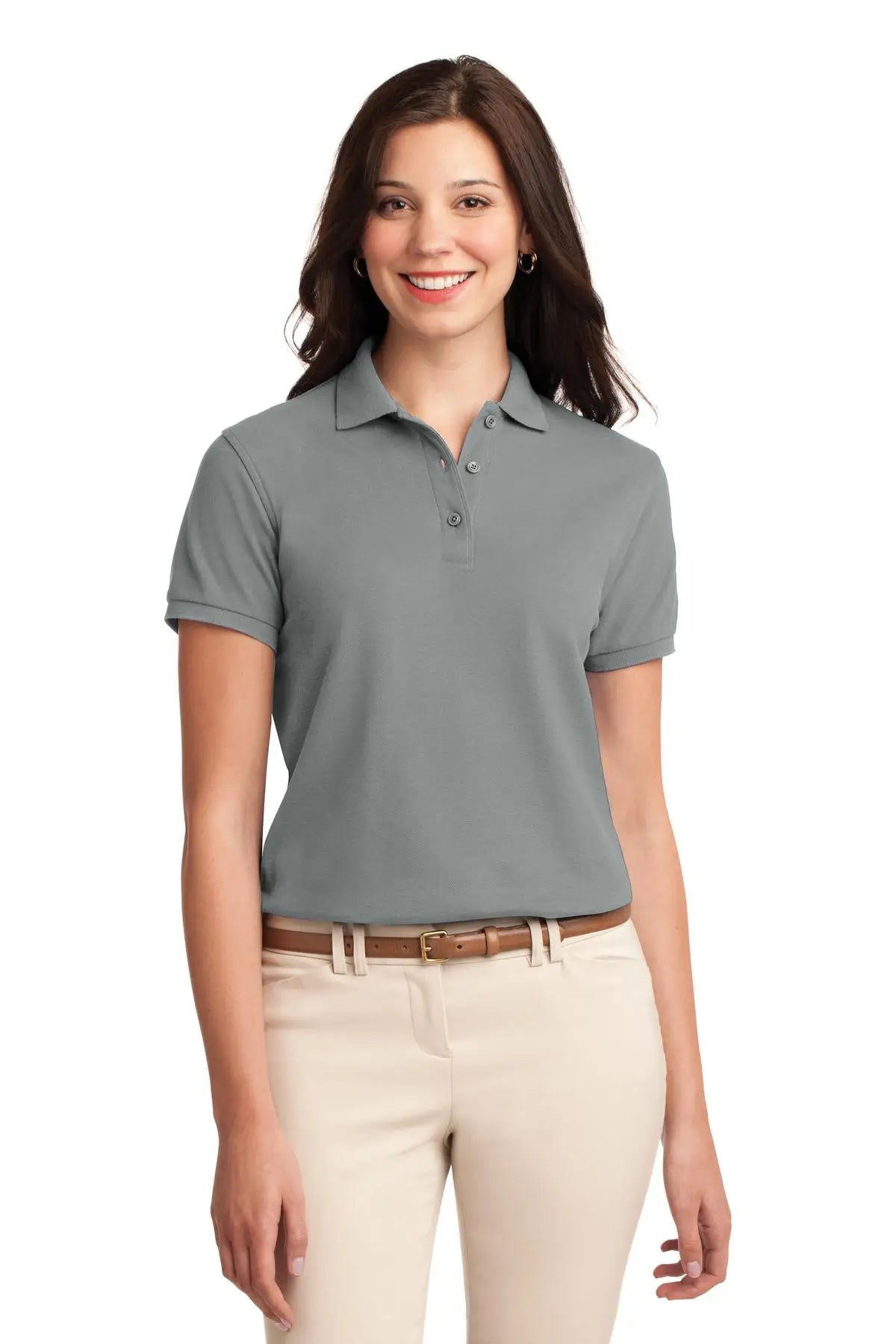 Port Authority L500 Women’s Silk Touch Polo - Cool Gray - Ladies Xs
