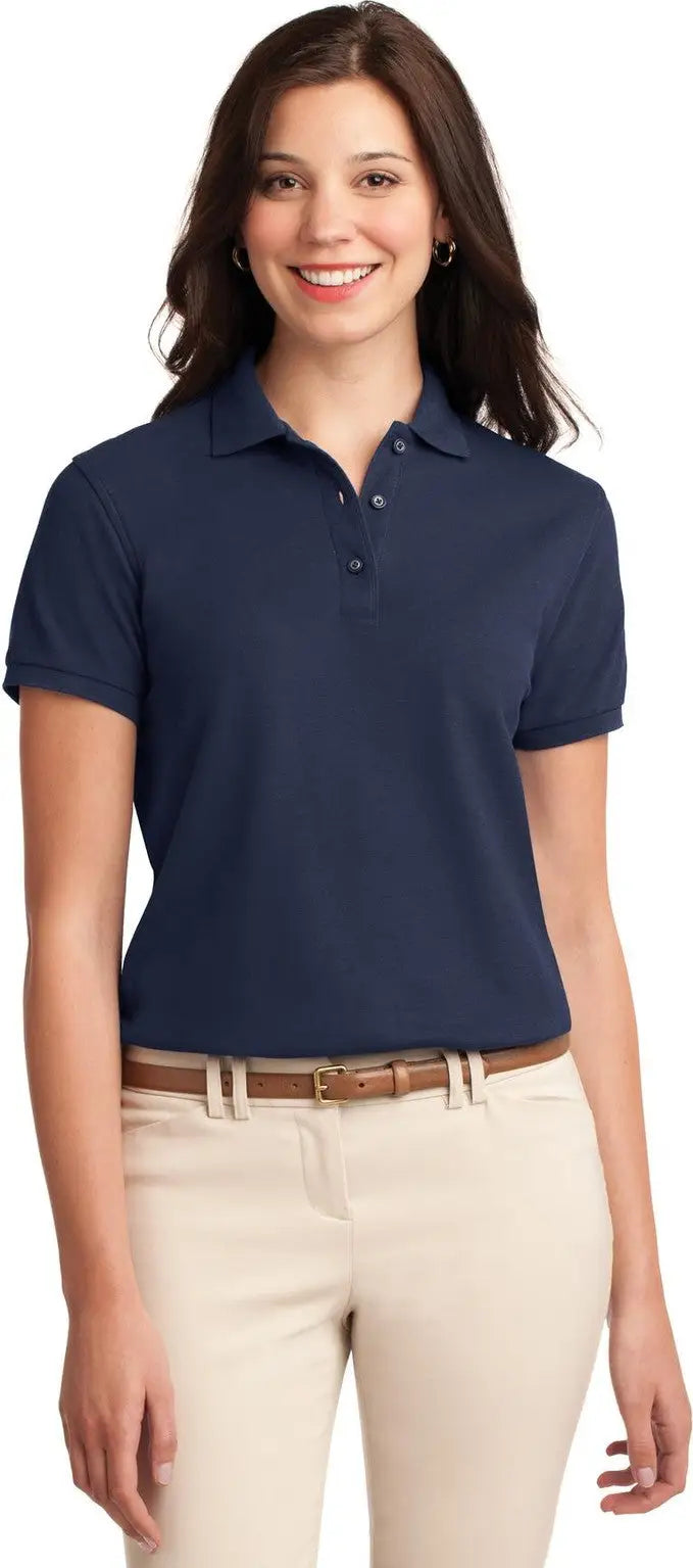 Port Authority L500 Women’s Silk Touch Polo - Navy - Ladies Xs