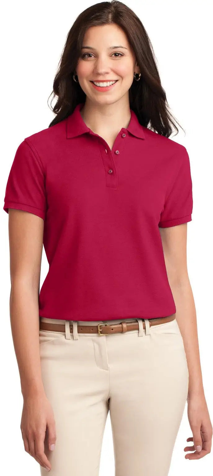 Port Authority L500 Women’s Silk Touch Polo - Red - Ladies Xs