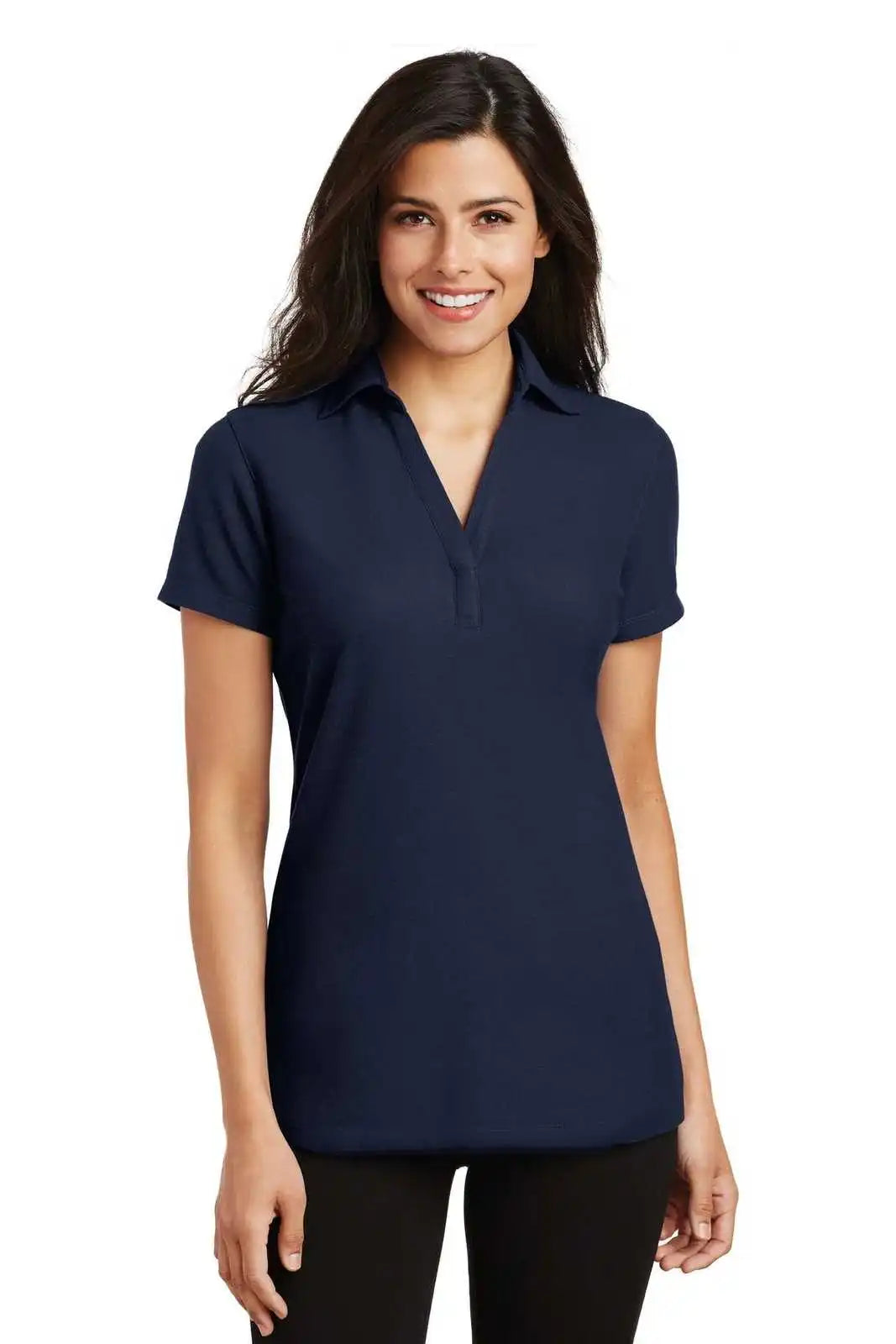 Port Authority L5001 Ladies Silk Touch Y-neck Polo - Navy