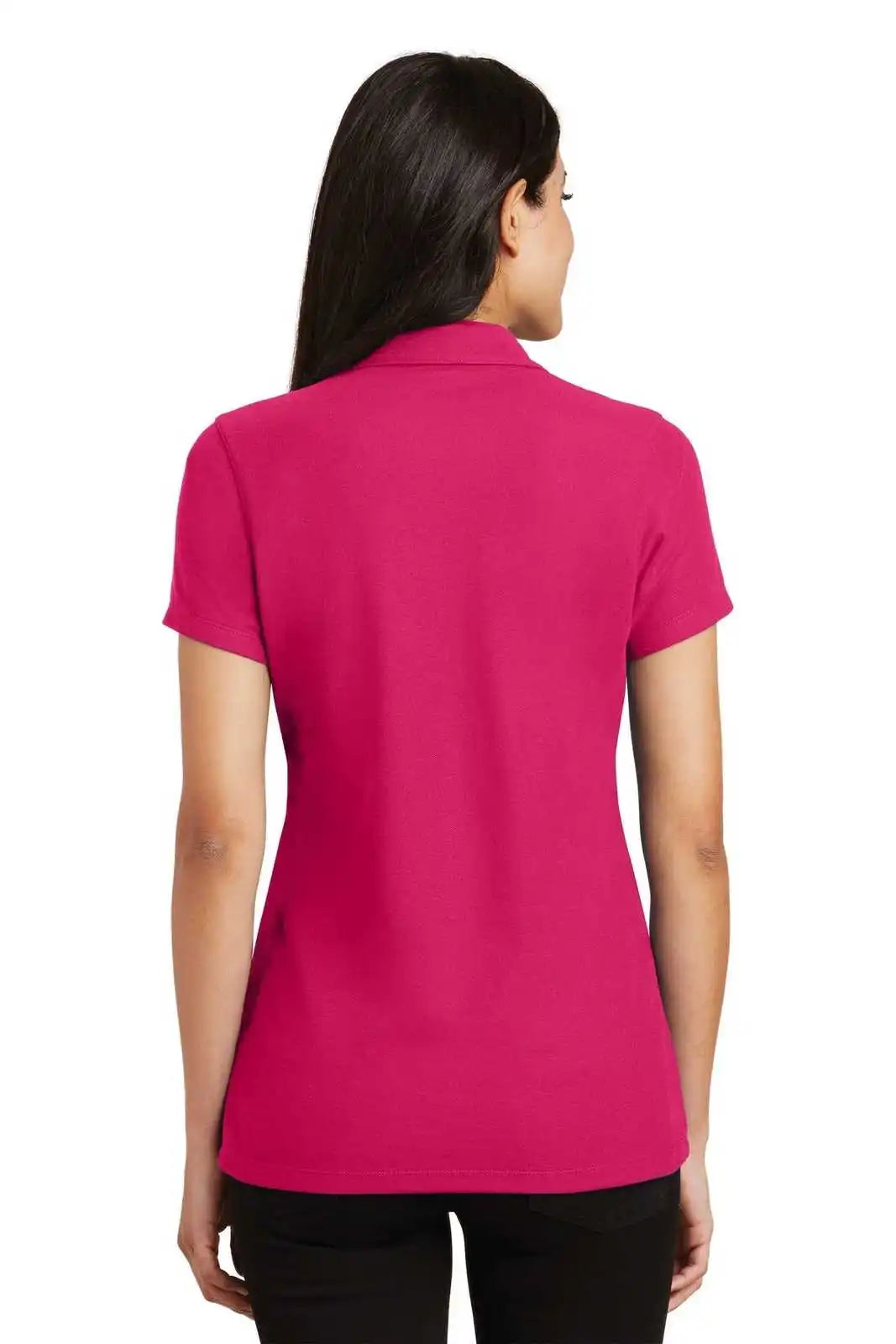 Port Authority L5001 Ladies Silk Touch Y-neck Polo - Pink Raspberry