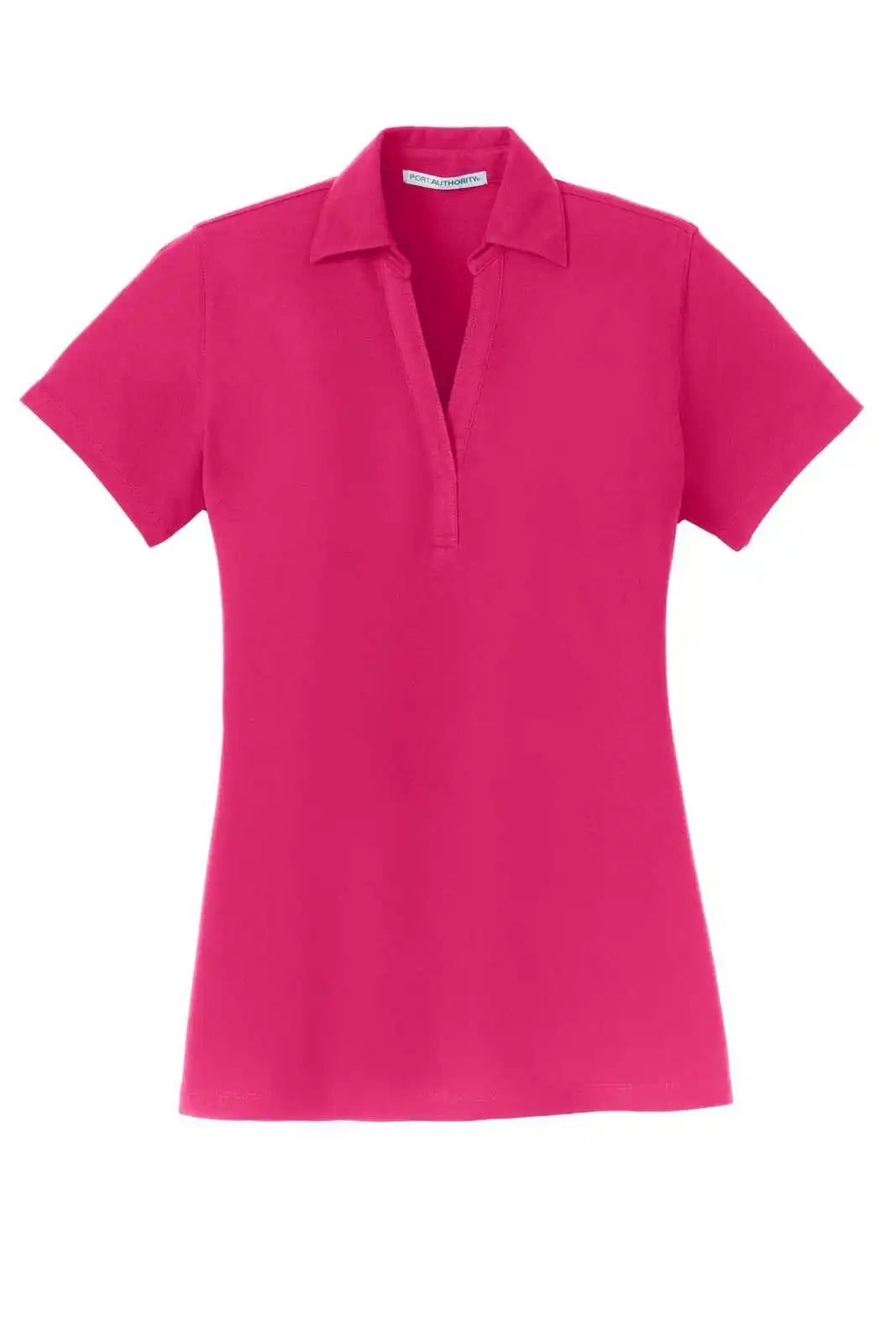 Port Authority L5001 Ladies Silk Touch Y-neck Polo - Pink Raspberry