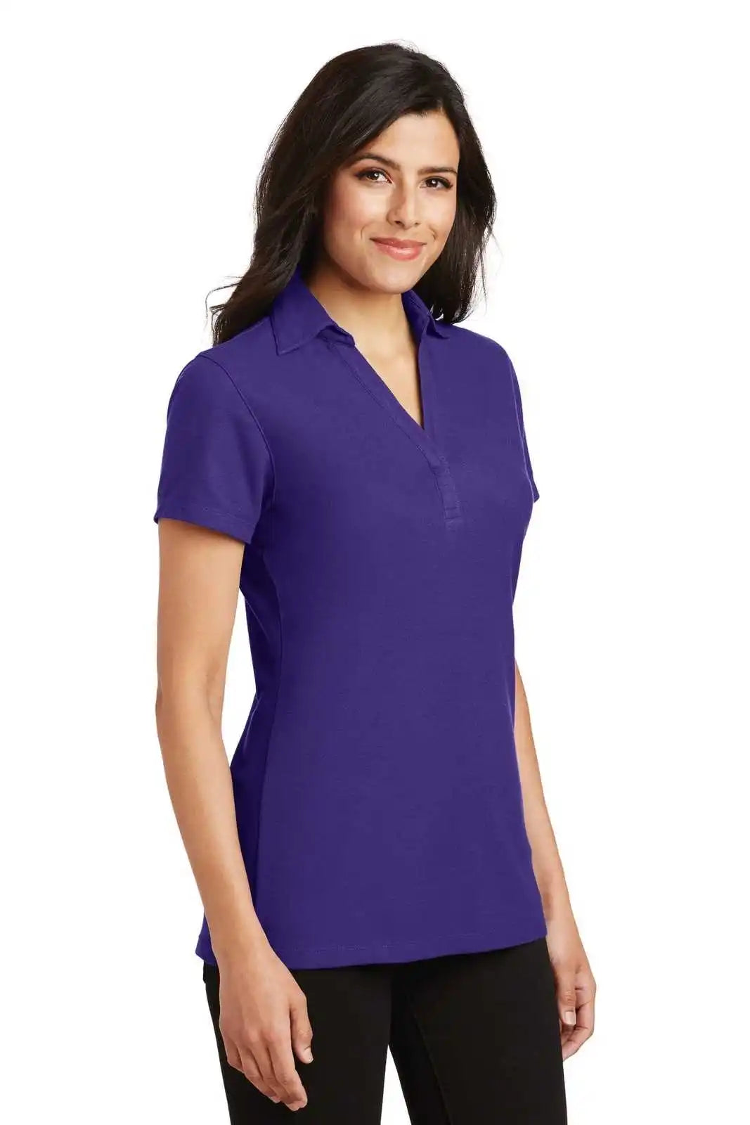 Port Authority L5001 Ladies Silk Touch Y-neck Polo - Purple