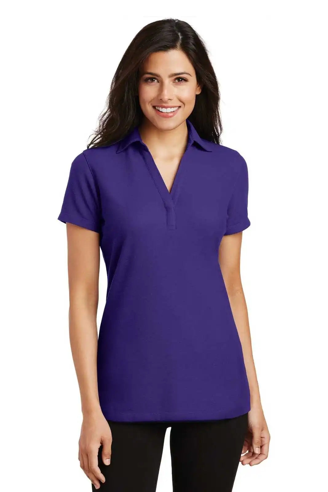 Port Authority L5001 Ladies Silk Touch Y-neck Polo - Purple