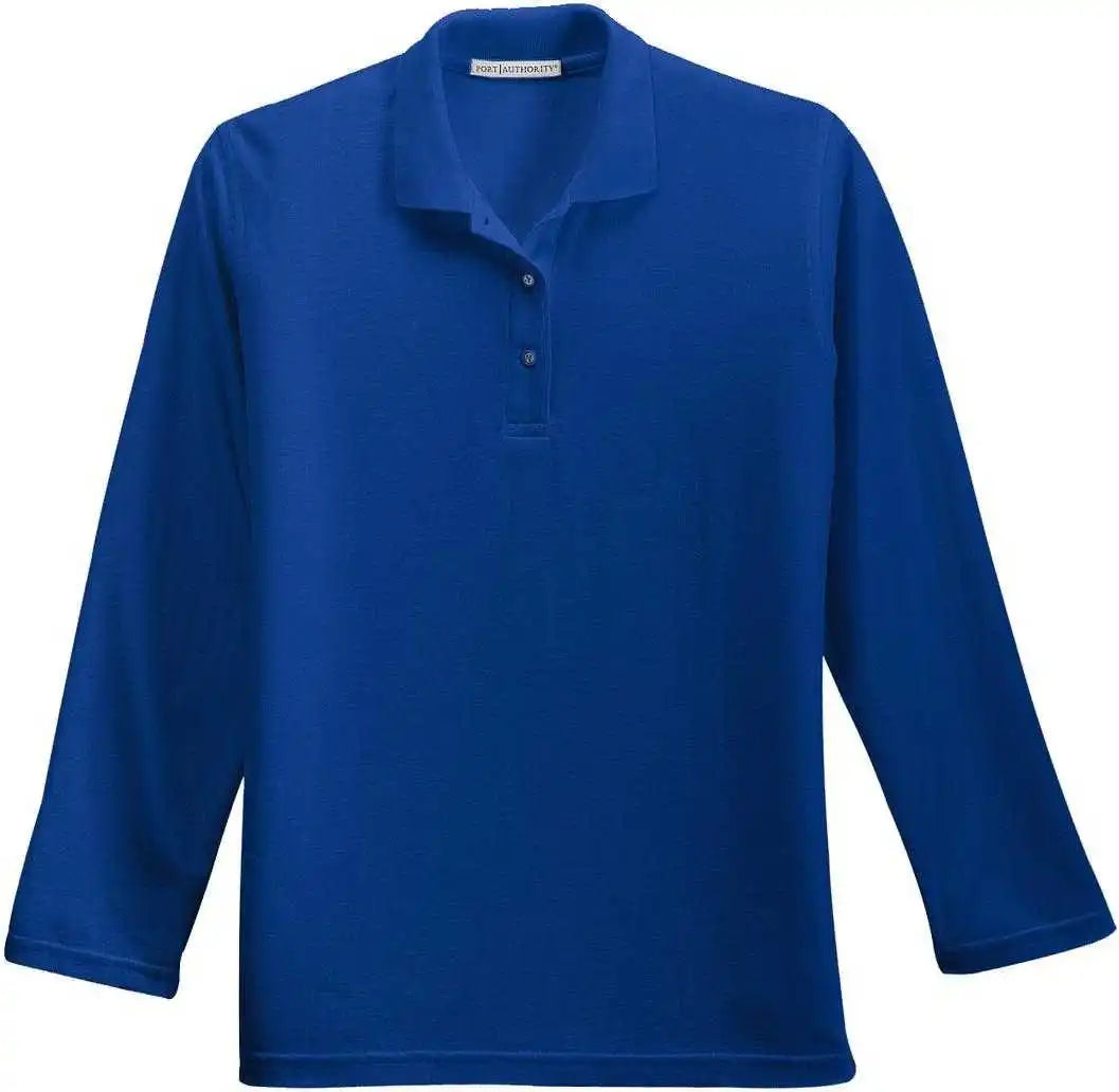 Port Authority L500ls Ladies Silk Touch Long Sleeve Polo Royal