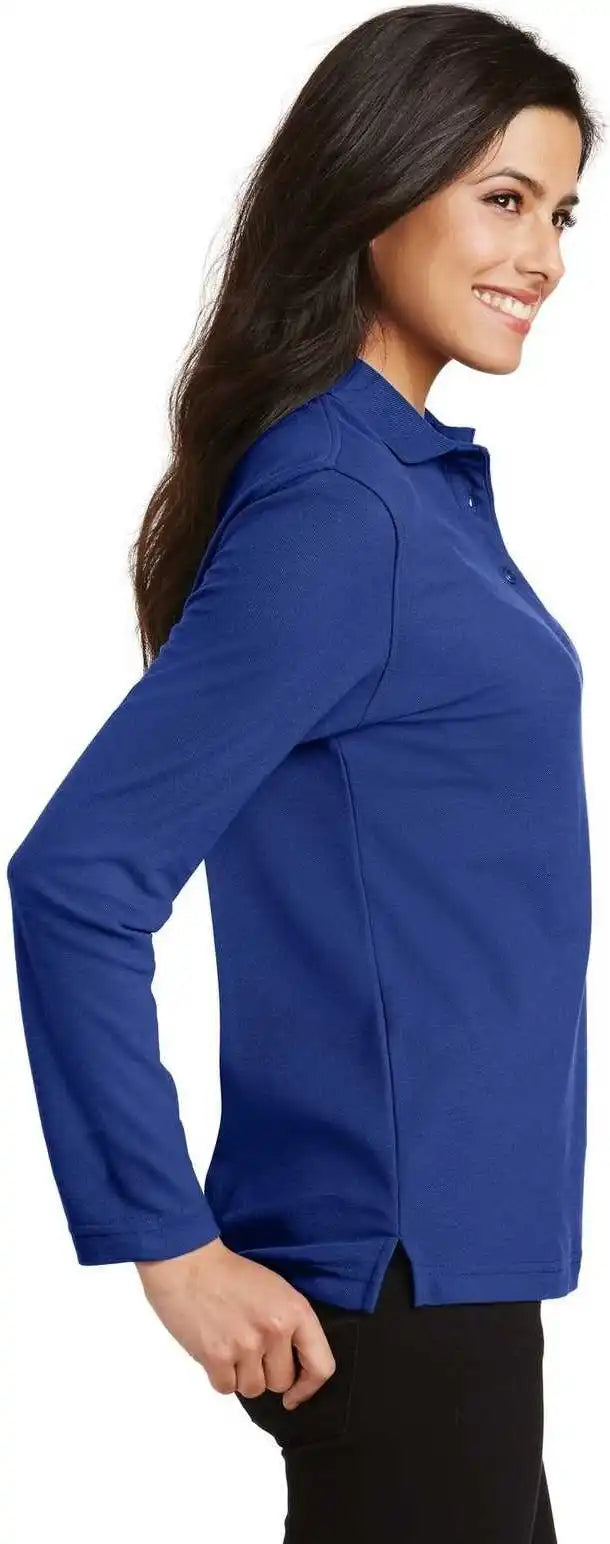 Port Authority L500ls Ladies Silk Touch Long Sleeve Polo Royal