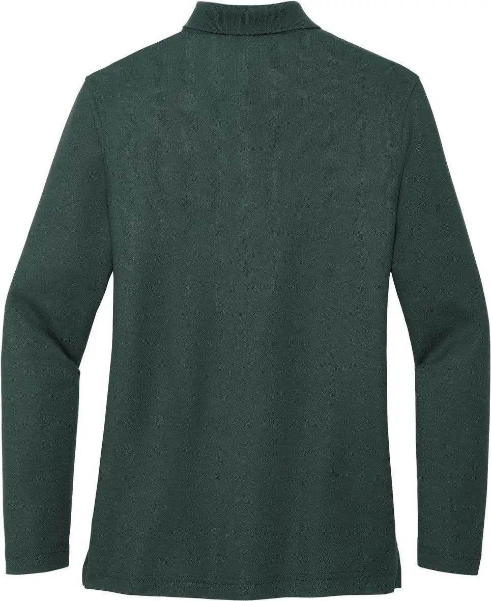 Port Authority L500ls Women’s Silk Touch Long Sleeve Polo - Dark Green - Ladies Xs