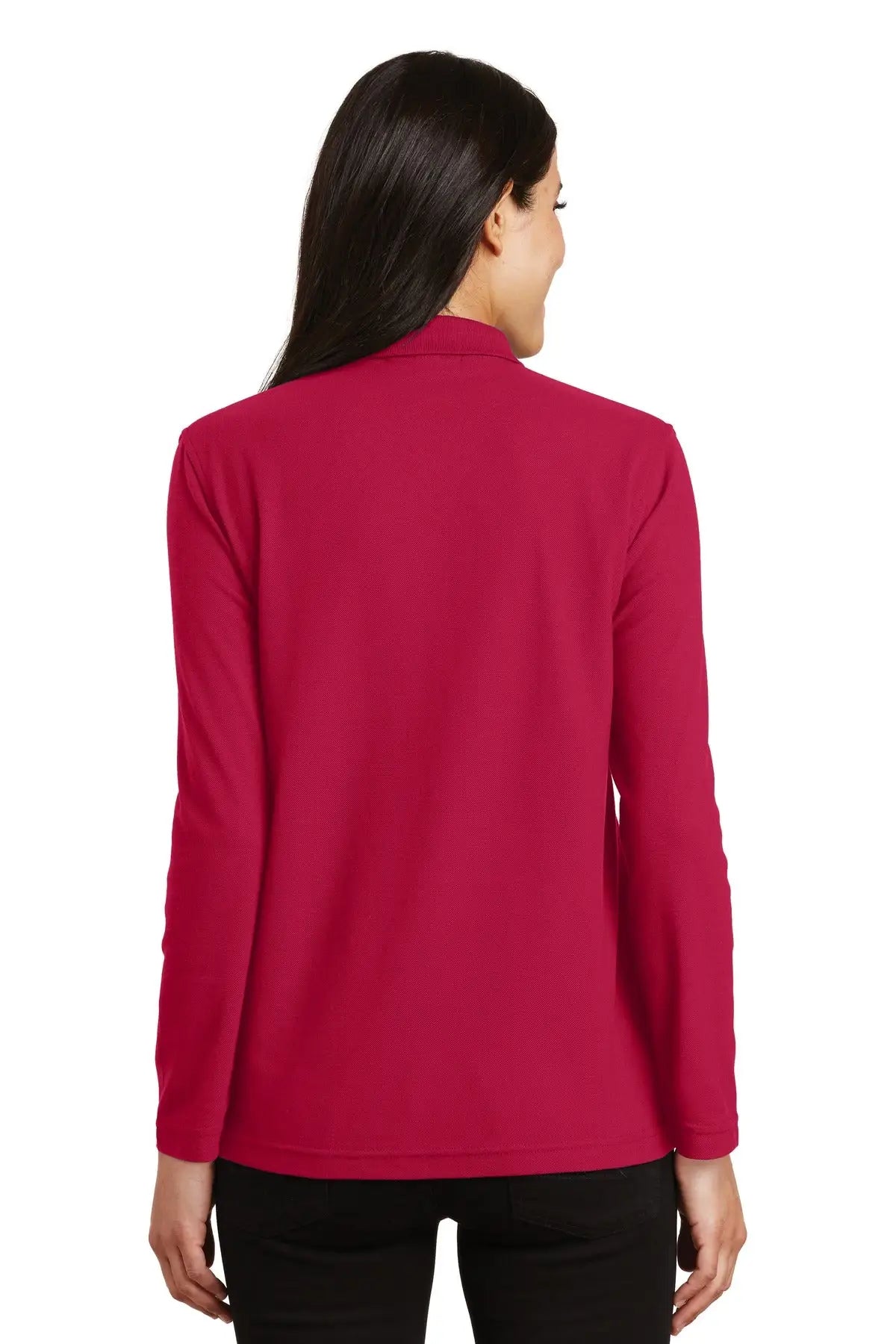 Port Authority L500ls Women’s Silk Touch Long Sleeve Polo - Red