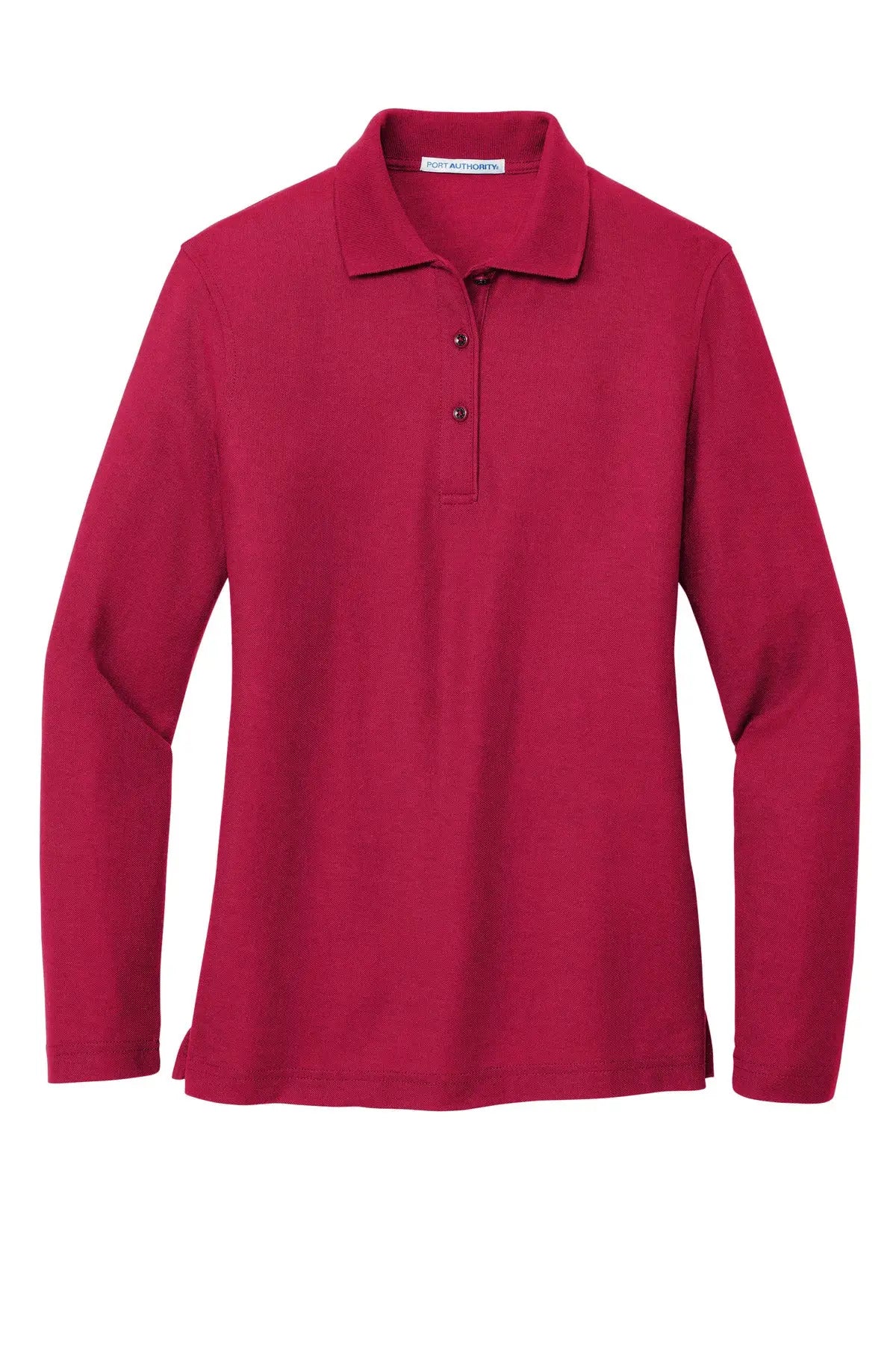 Port Authority L500ls Women’s Silk Touch Long Sleeve Polo - Red