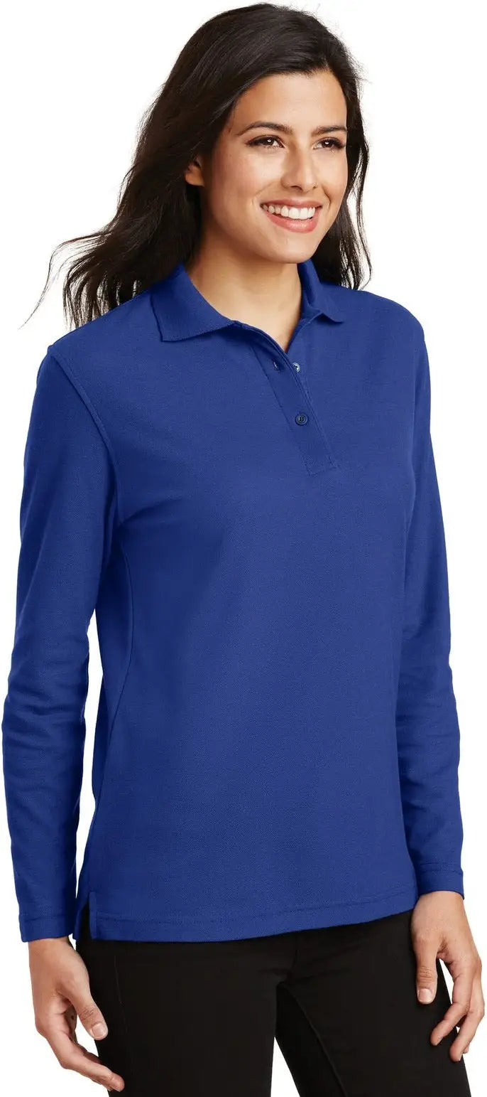 Port Authority L500ls Women’s Silk Touch Long Sleeve Polo - Royal