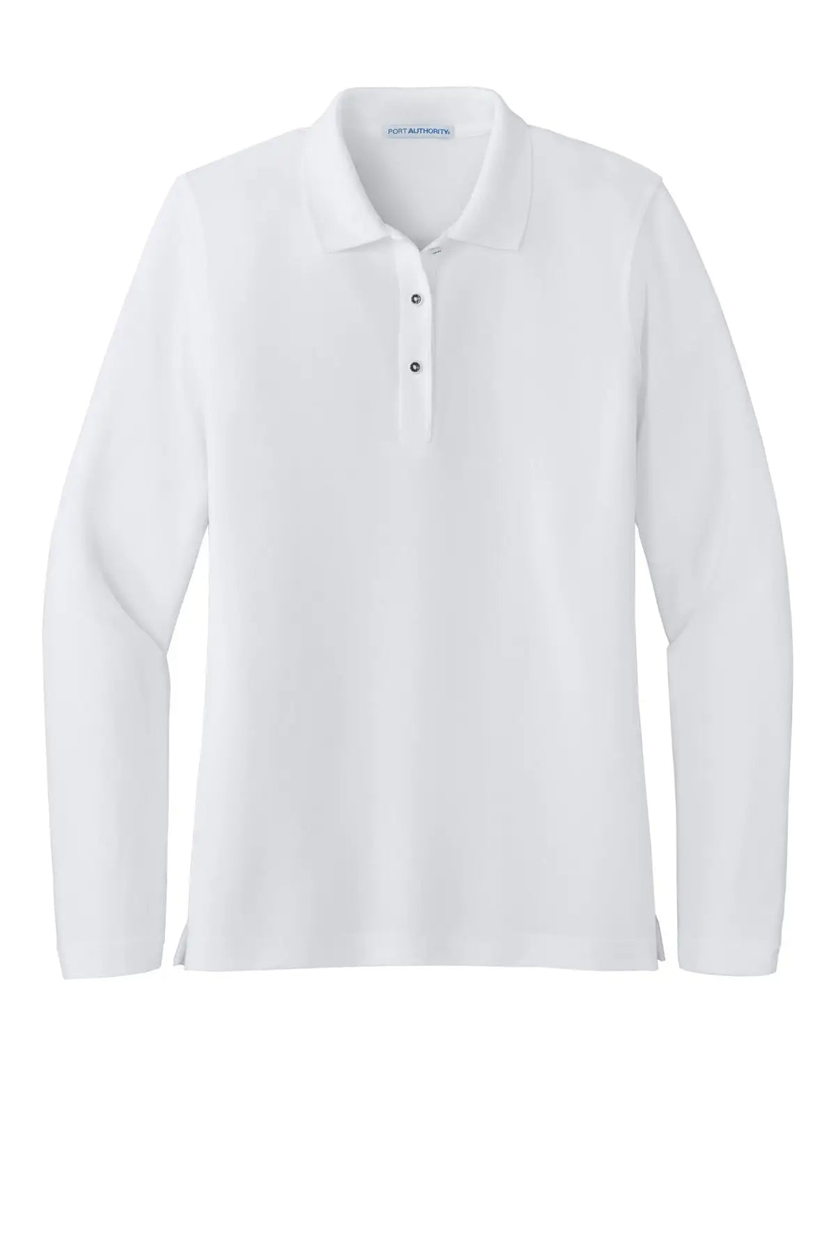Port Authority L500ls Women’s Silk Touch Long Sleeve Polo - White