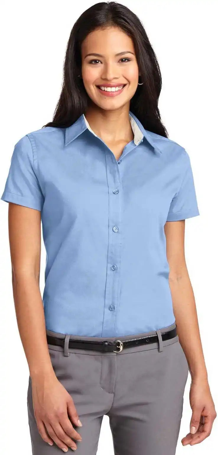 Port Authority L508 Ladies Short Sleeve Easy Care Shirt - Light Blue Stone