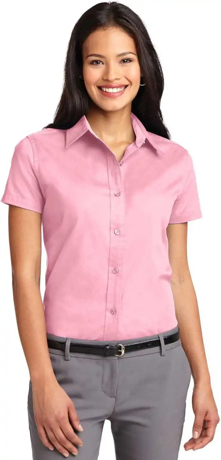 Port Authority L508 Ladies Short Sleeve Easy Care Shirt Light Pink