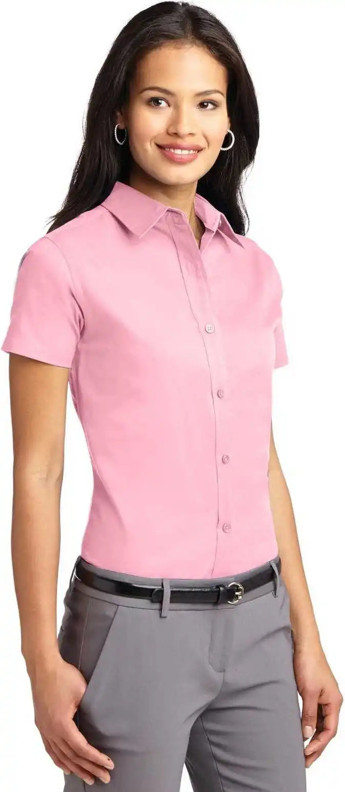 Port Authority L508 Ladies Short Sleeve Easy Care Shirt Light Pink