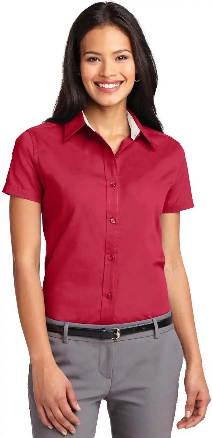 Port Authority L508 Ladies Short Sleeve Easy Care Shirt - Red Light Stone