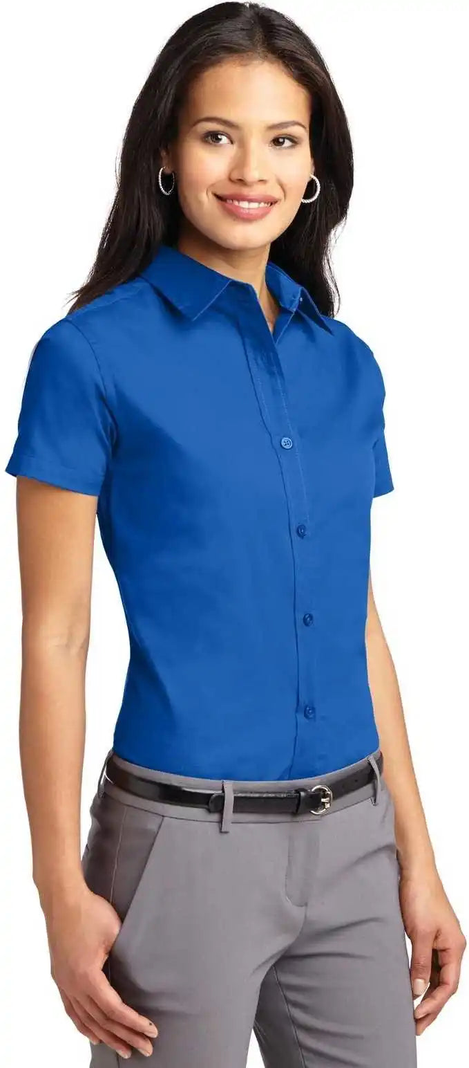 Port Authority L508 Ladies Short Sleeve Easy Care Shirt Strong Blue