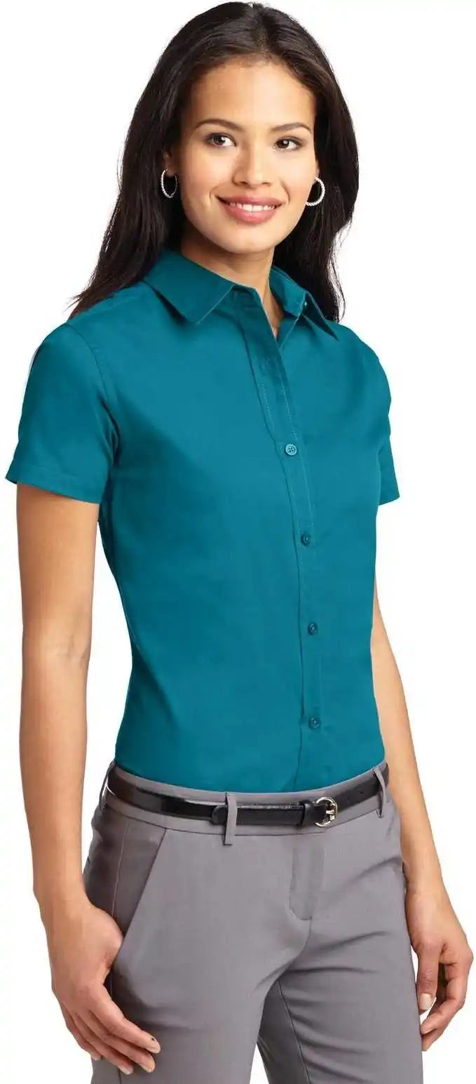 Port Authority L508 Ladies Short Sleeve Easy Care Shirt Teal Green
