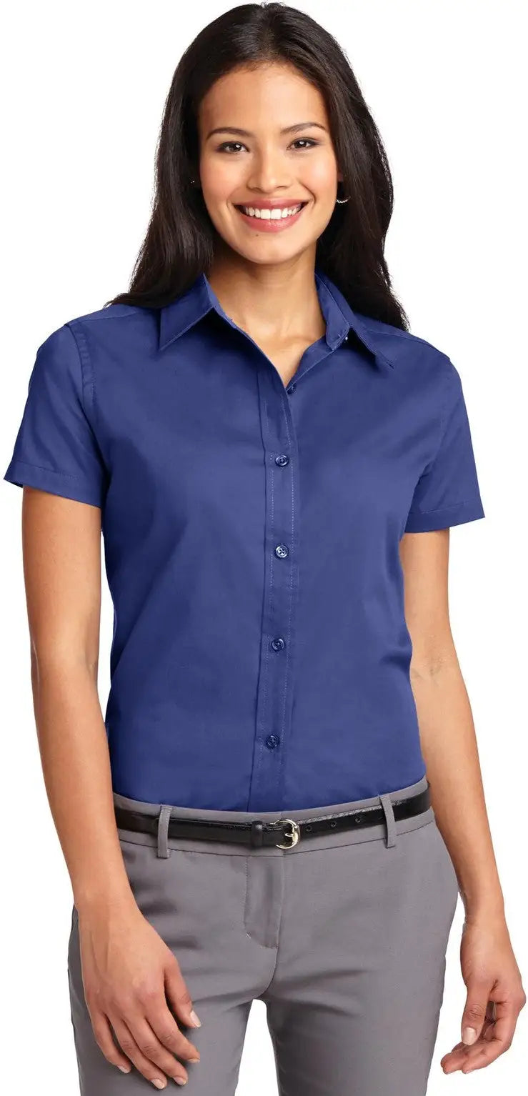 Port Authority L508 Women’s Short Sleeve Easy Care Shirt - Mediterranean Blue - Ladies Xs
