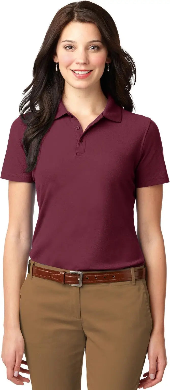Port Authority L510 Women’s Stain-resistant Polo - Burgundy - Ladies Xs
