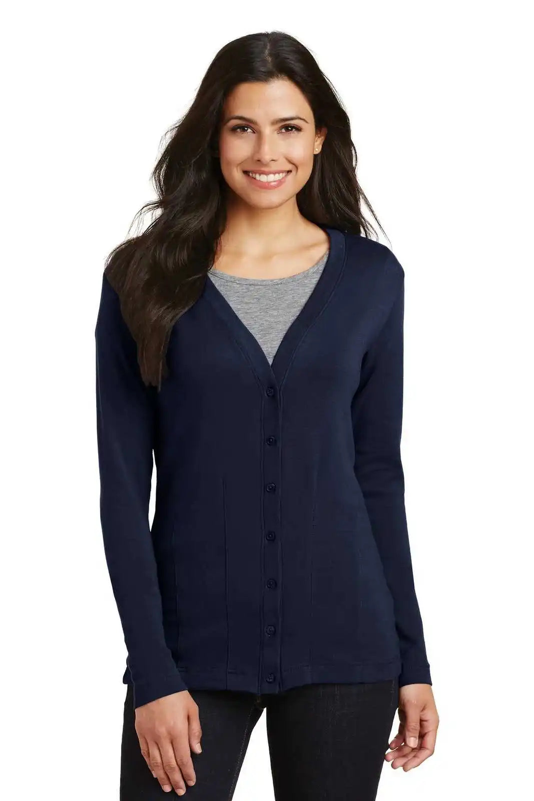 Port Authority L515 Ladies Modern Stretch Cotton Cardigan - True Navy