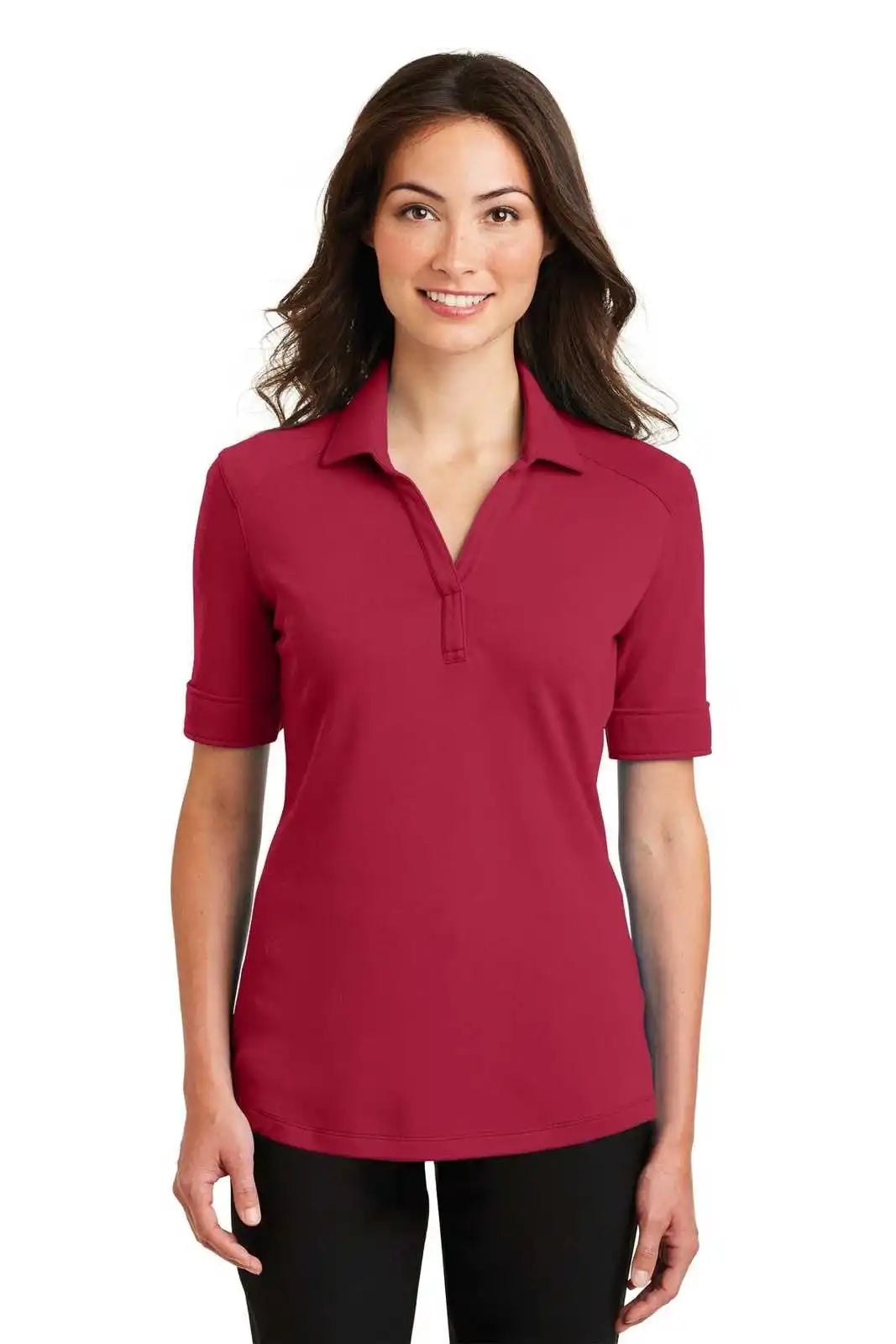 Port Authority L5200 Ladies Silk Touch Interlock Performance Polo - Rich Red