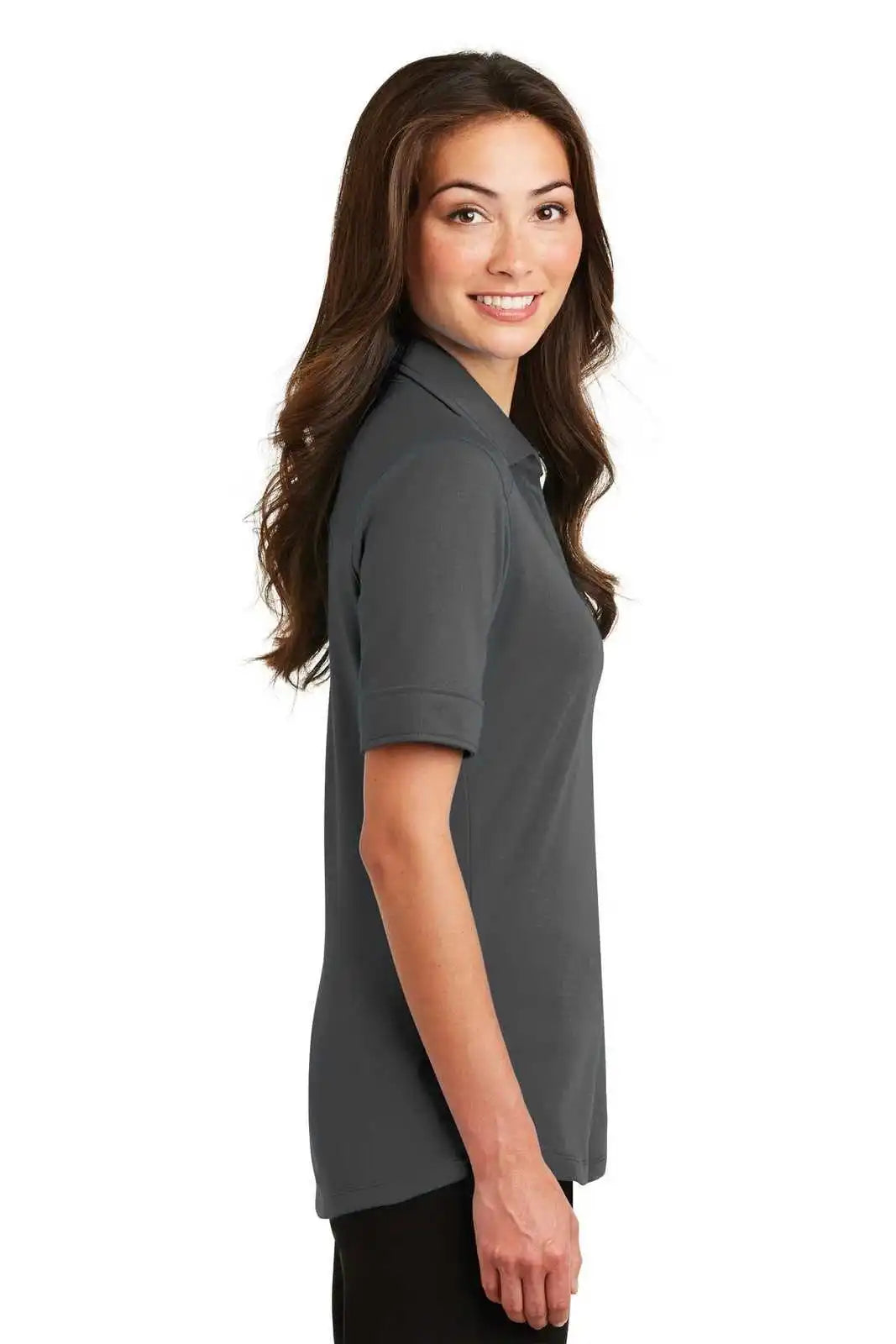 Port Authority L5200 Ladies Silk Touch Interlock Performance Polo - Sterling Gray