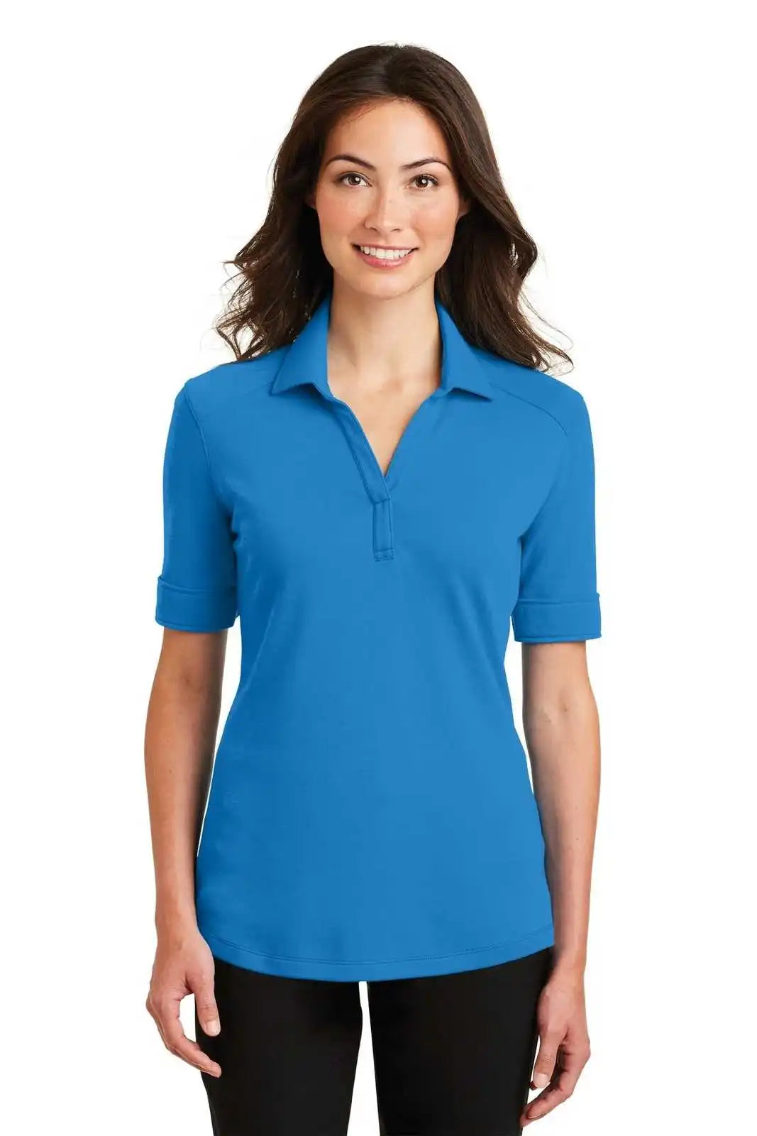Port Authority L5200 Ladies Silk Touch Interlock Performance Polo - Brilliant Blue