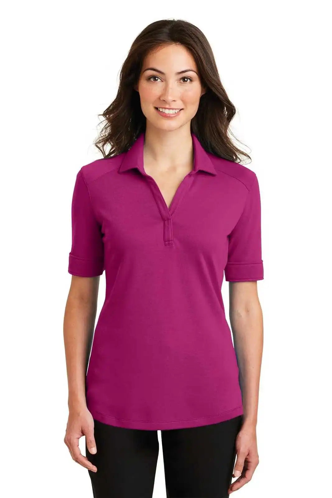 Port Authority L5200 Ladies Silk Touch Interlock Performance Polo - Pink Azalea