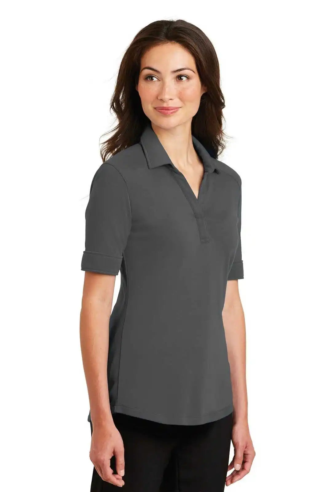 Port Authority L5200 Ladies Silk Touch Interlock Performance Polo - Sterling Gray