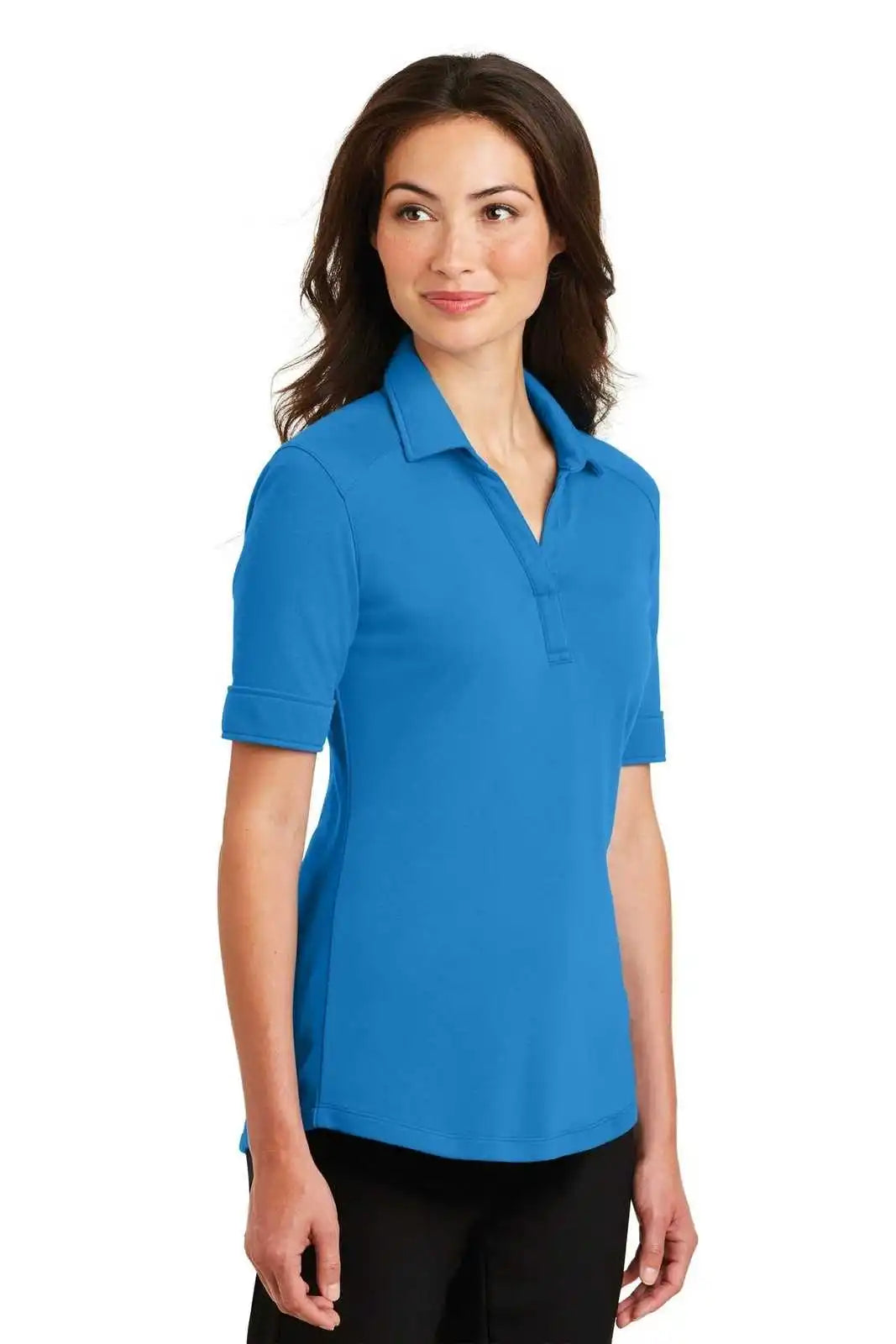Port Authority L5200 Ladies Silk Touch Interlock Performance Polo - Brilliant Blue