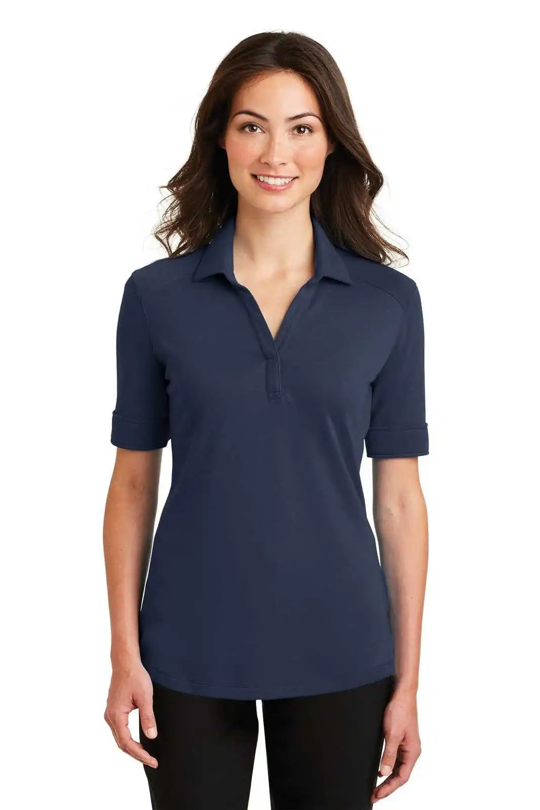 Port Authority L5200 Ladies Silk Touch Interlock Performance Polo - Navy