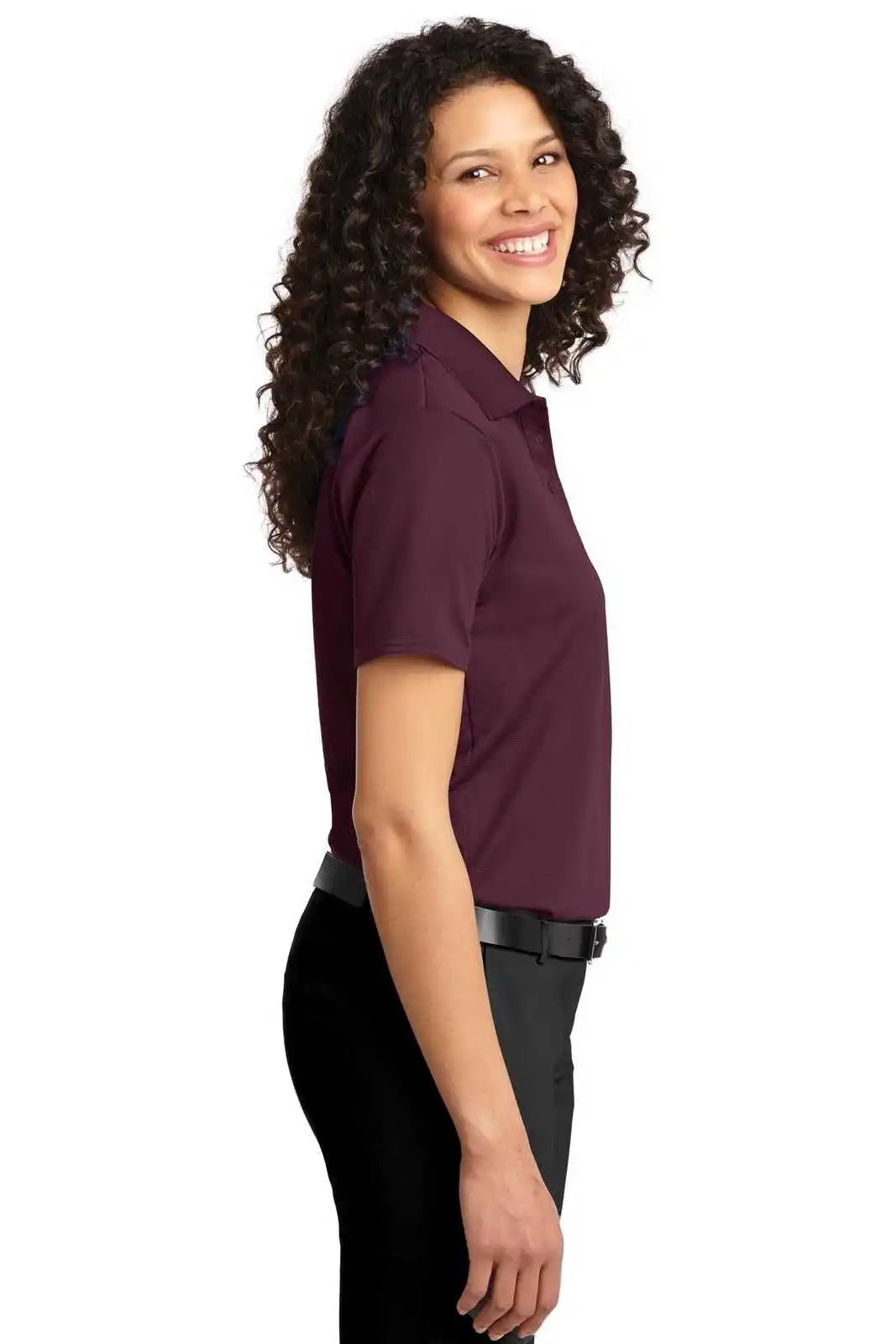 Port Authority L525 Ladies Dry Zone Ottoman Polo - Maroon