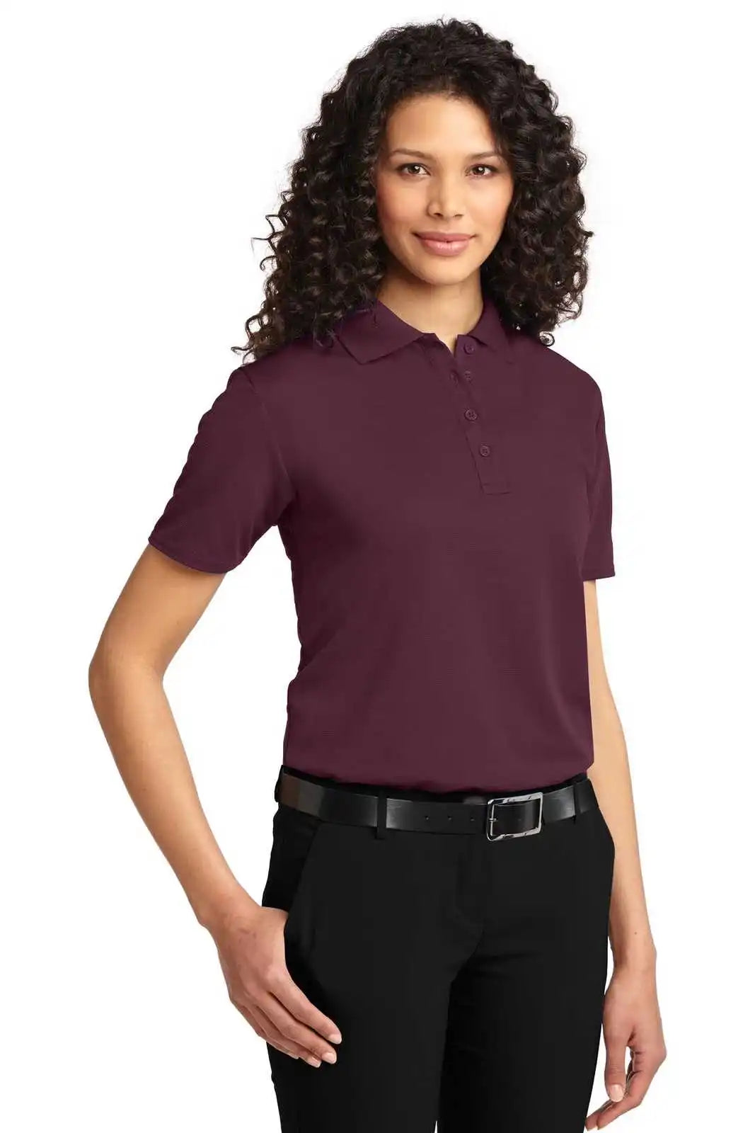 Port Authority L525 Ladies Dry Zone Ottoman Polo - Maroon