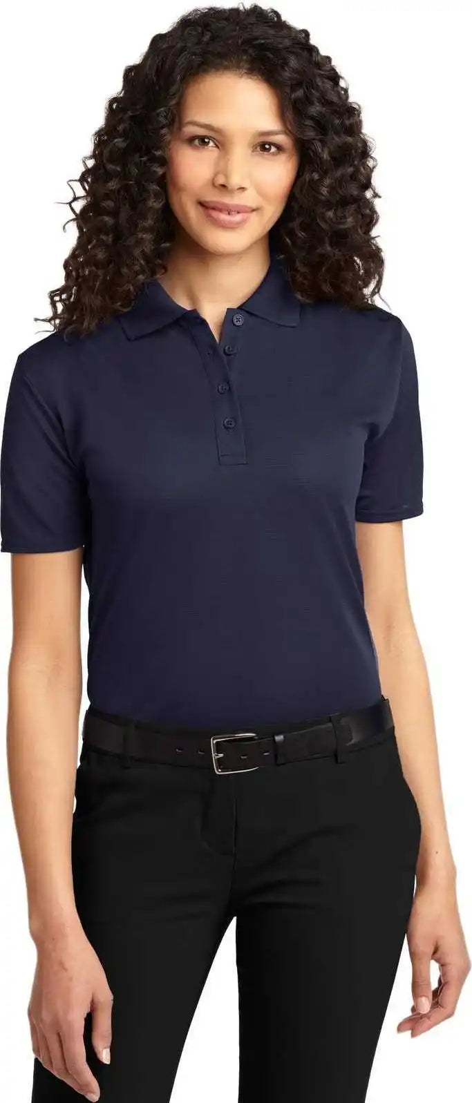 Port Authority L525 Ladies Dry Zone Ottoman Polo - Navy