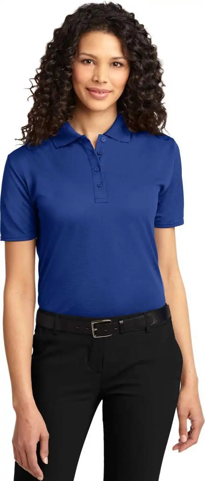 Port Authority L525 Ladies Dry Zone Ottoman Polo Royal