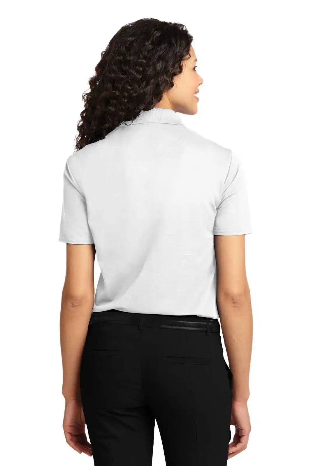 Port Authority L525 Ladies Dry Zone Ottoman Polo - White