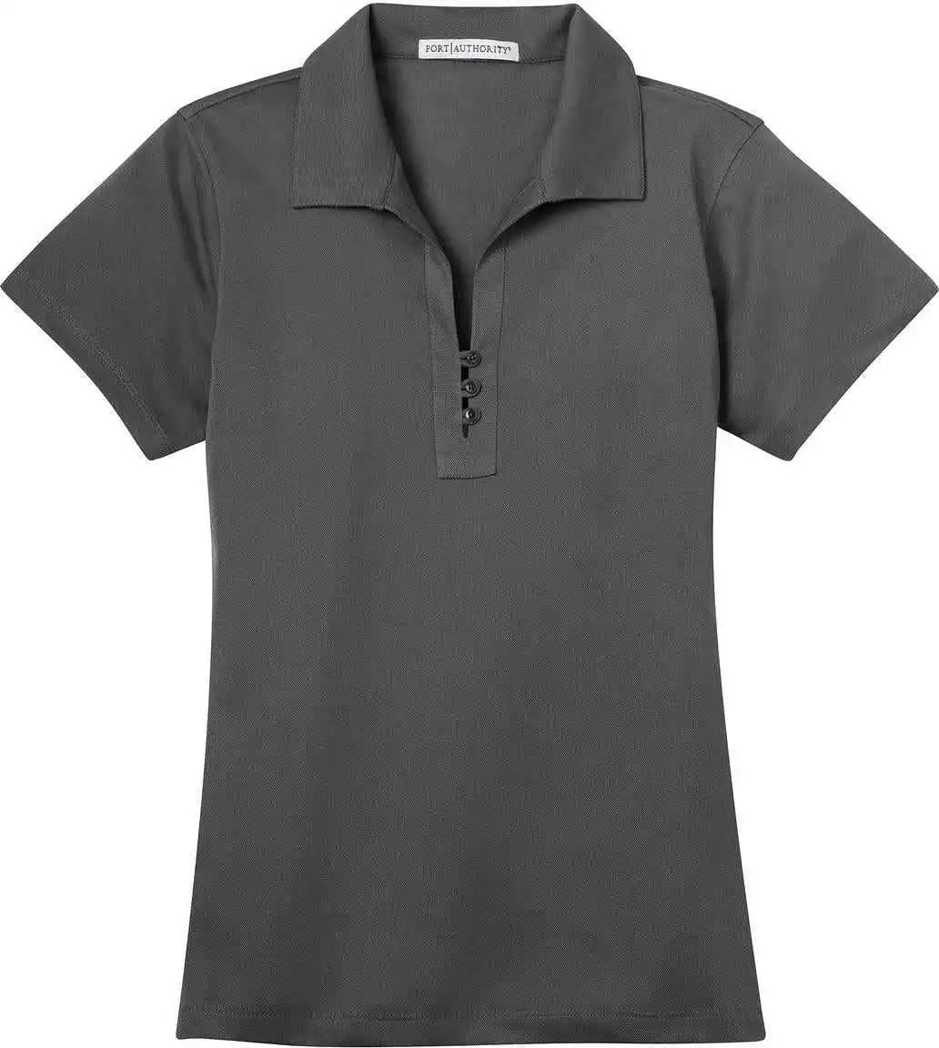 Port Authority L527 Ladies Tech Pique Polo Gray Smoke